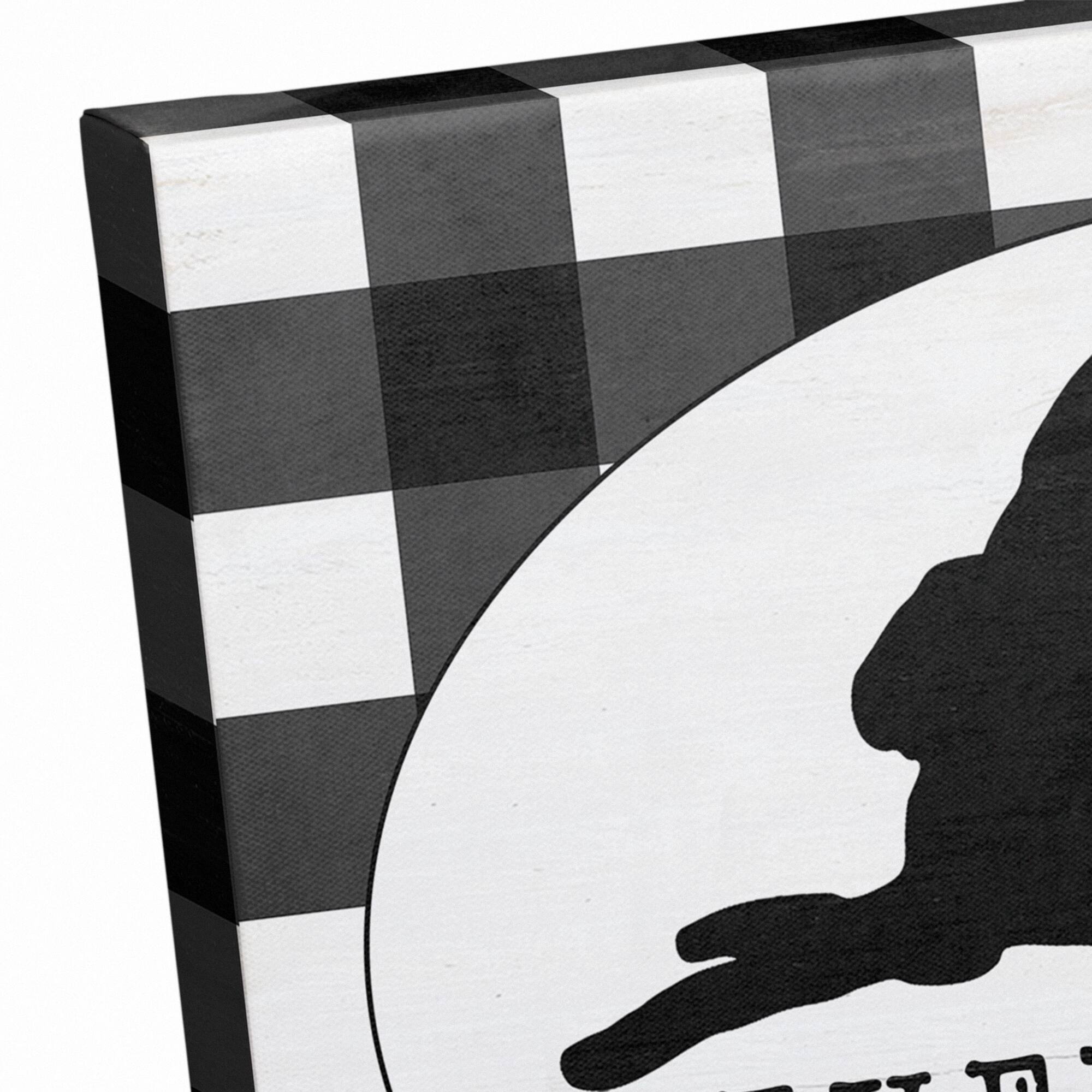 Buffalo Check Every Bunny Welcome Canvas Wall Art